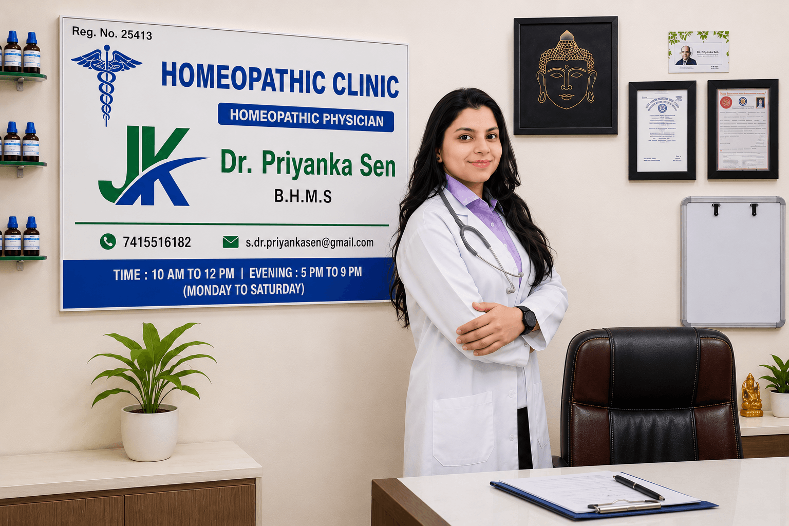 JK Homeopathic Clinic doctor banner